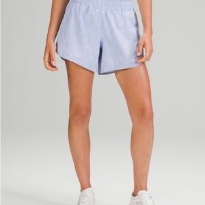 Lululemon Track That Mid Rise Short 5” in Gravel Dust/Blue Linen sz 10